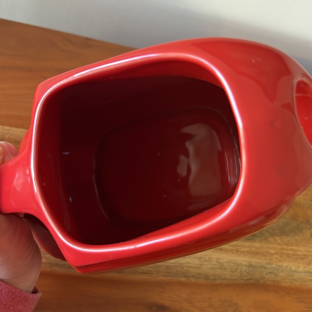 Fiesta Homer Laughlin Red Pitcher. - Picture 11 of 12